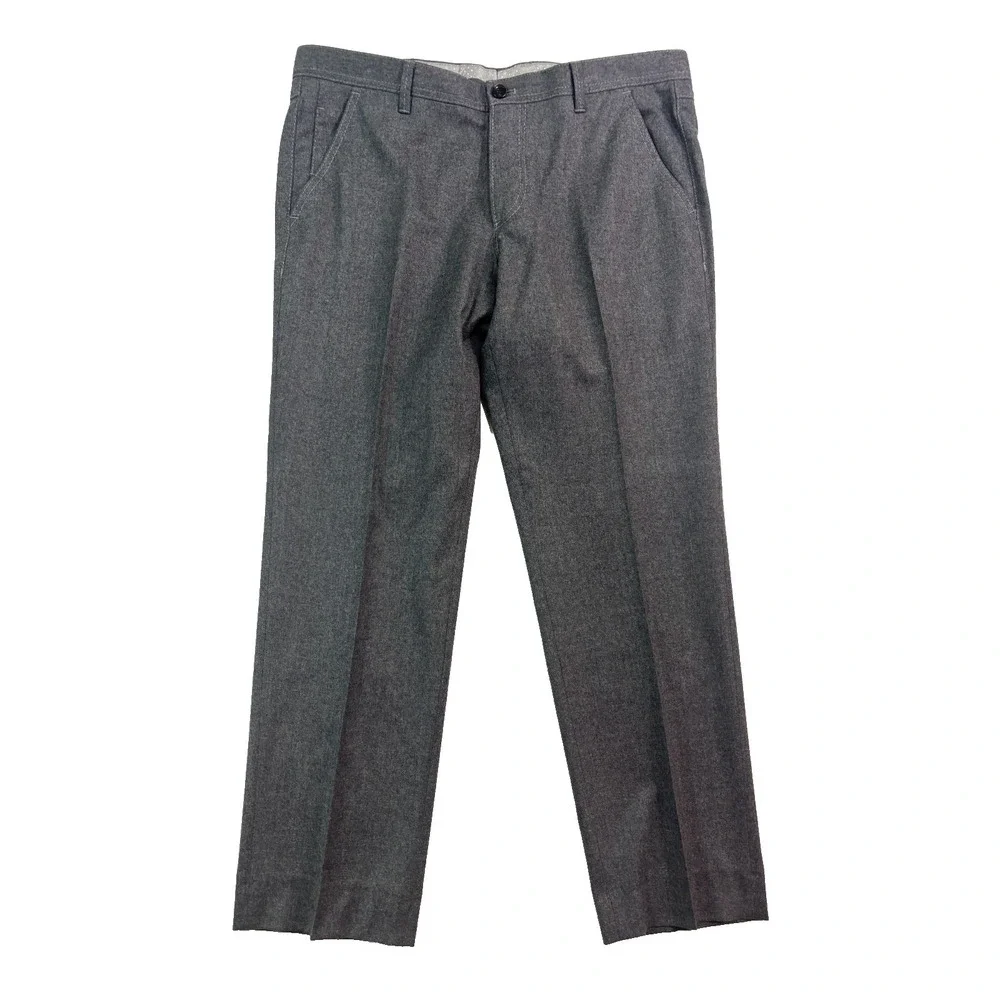 Hugo Boss Gustaf 38x30 Gray Flannel 100% Wool 5 Pocket Pants Flat‎ Front Tapered
